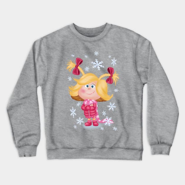 Cindy Christmas Winter Lou Crewneck Sweatshirt by OCDVampire